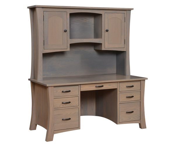 62" Jefferson Flat Top Desk With Hutch